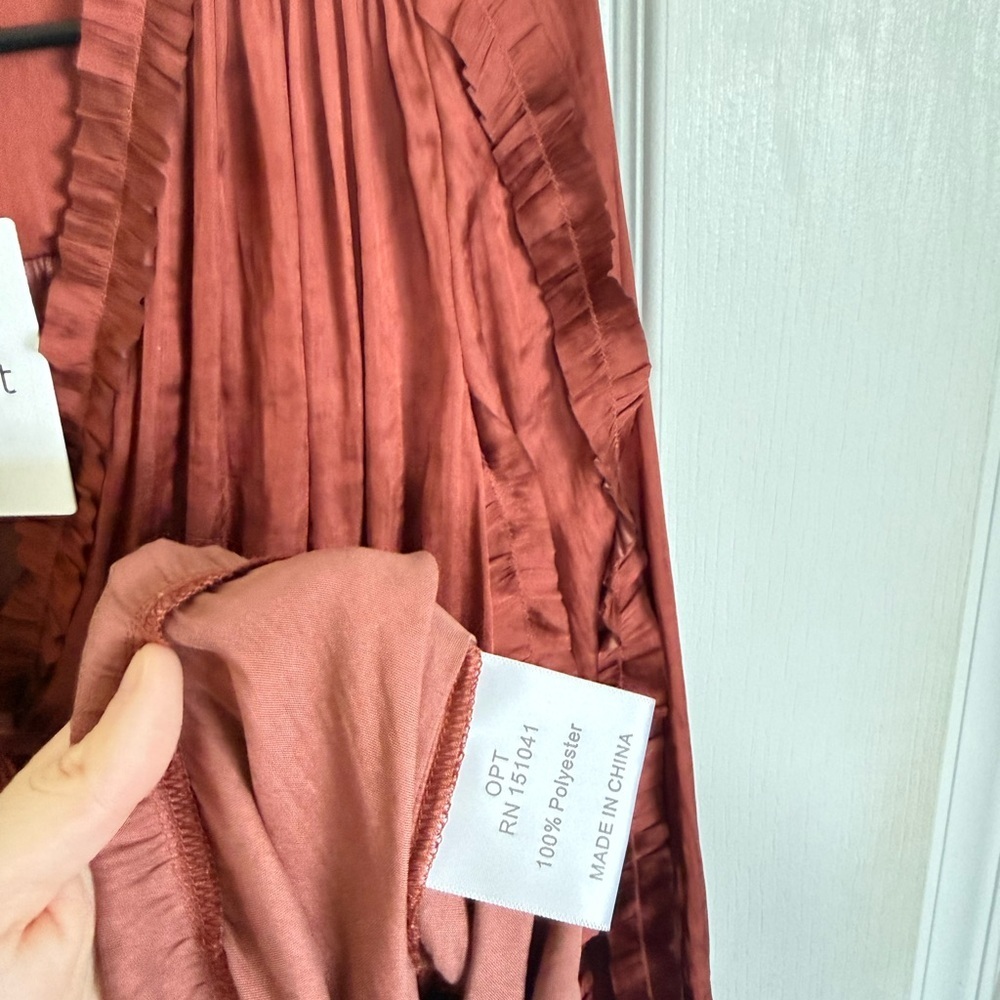 O.P.T. NEW Tianna Ruffle Mini Dress Rust - Picture 5 of 6
